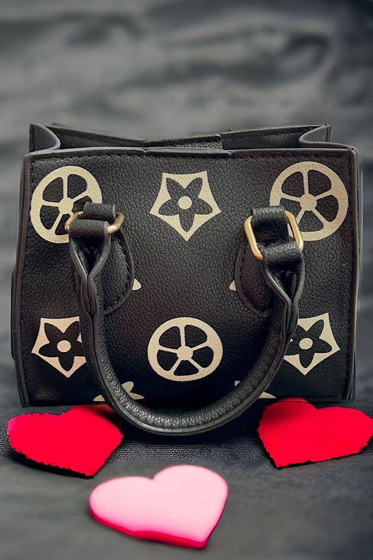 Black Star Printed Girls Mini Tote Bag