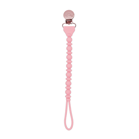 Pink Sweetie Strap Silicone One-Piece Pacifier Clip
