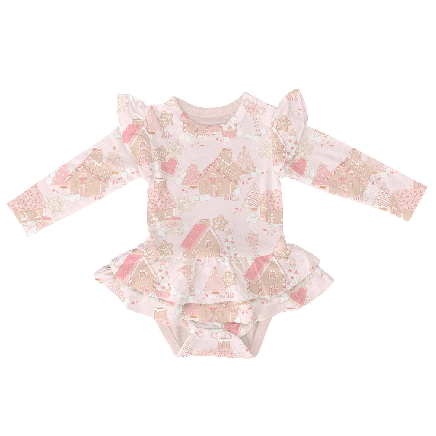 Gingerbread Long Sleeve Bamboo Baby Twirl Dress