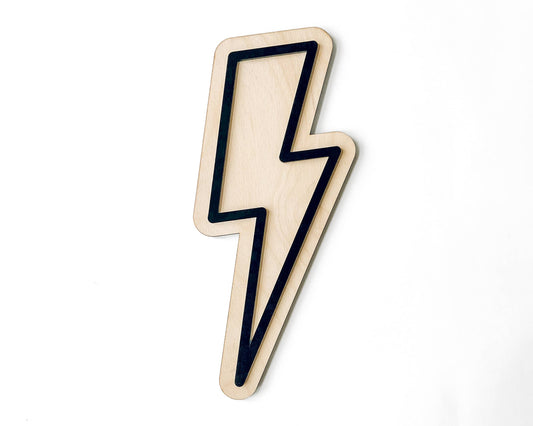 Lightning Bolt Sign, Kids Nursery Decor, Baby Wall Sign: Black