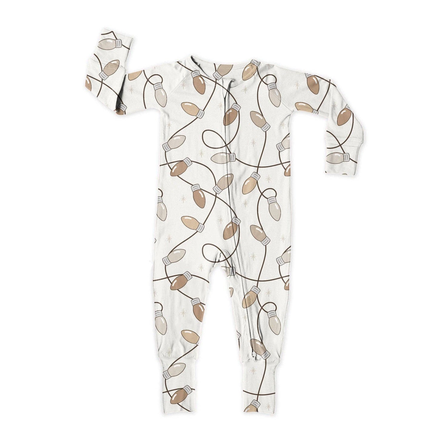Neutral Lights Zip Up Bamboo Romper