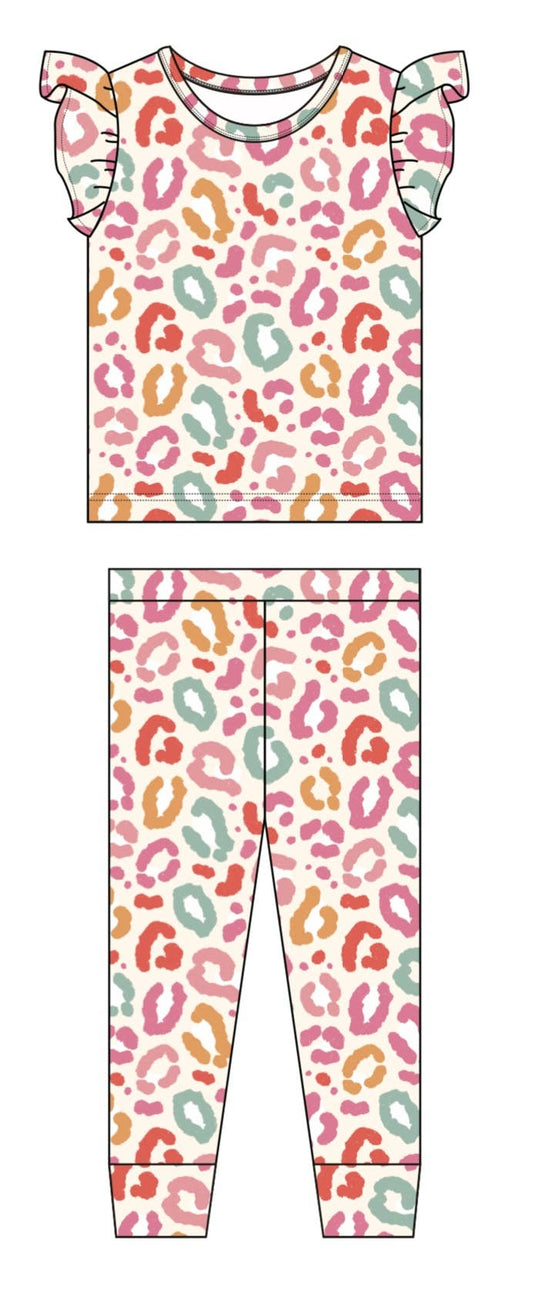 Rainbow Leopard Bamboo Two Piece Set
