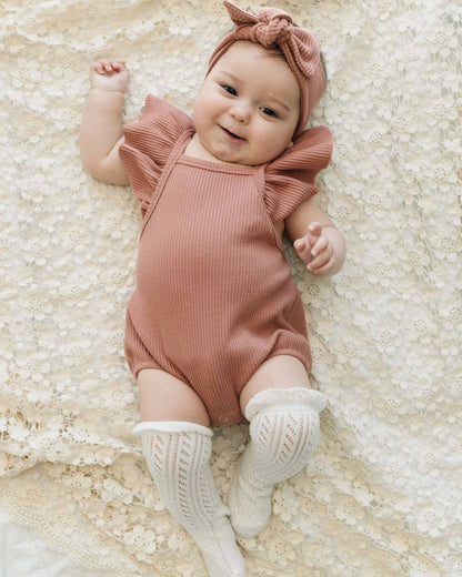 Ruffle Top Knee High Socks: One Size
