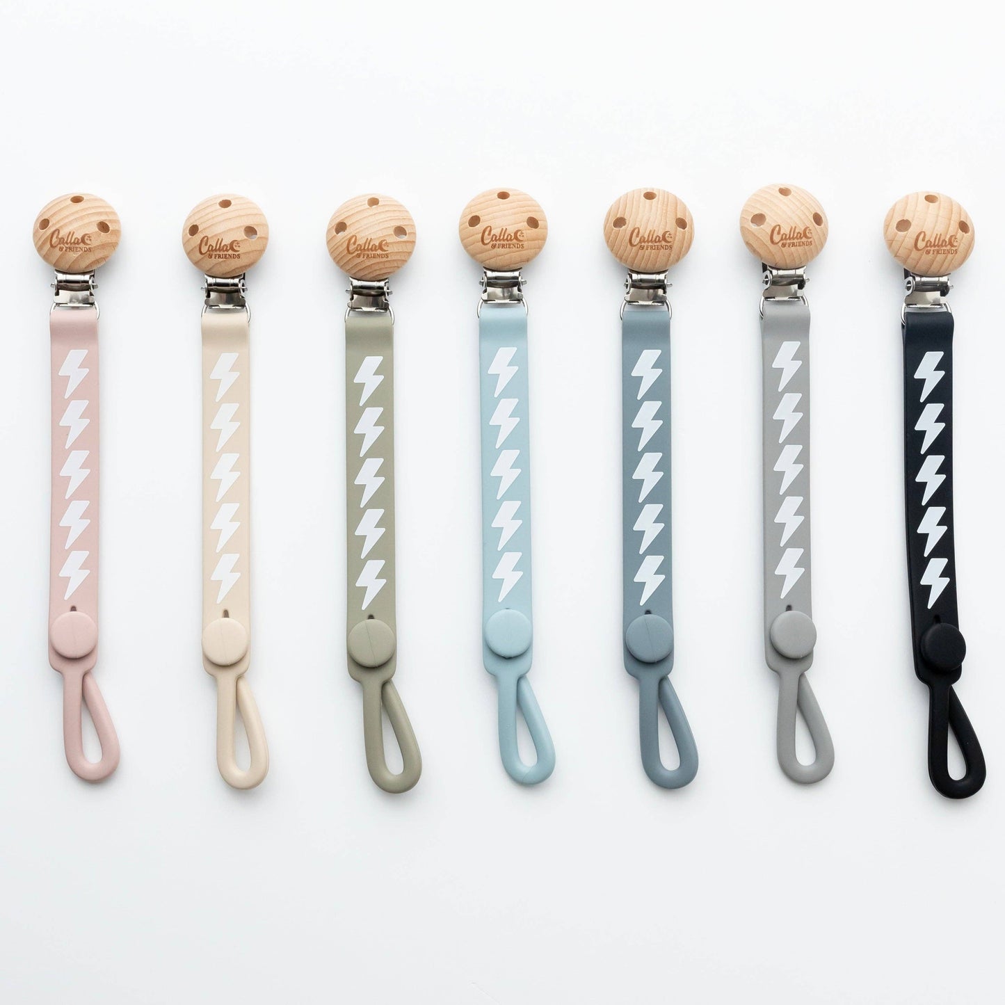 Blackout Lightning Bolt Pacifier Clip