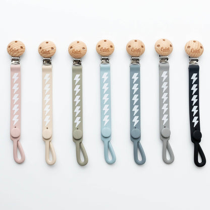 Blackout Lightning Bolt Pacifier Clip
