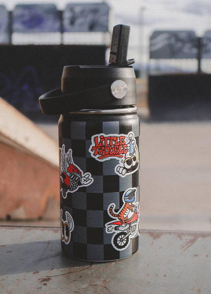 Checker Water Bottle - Fast Have Wings: Water Bottle