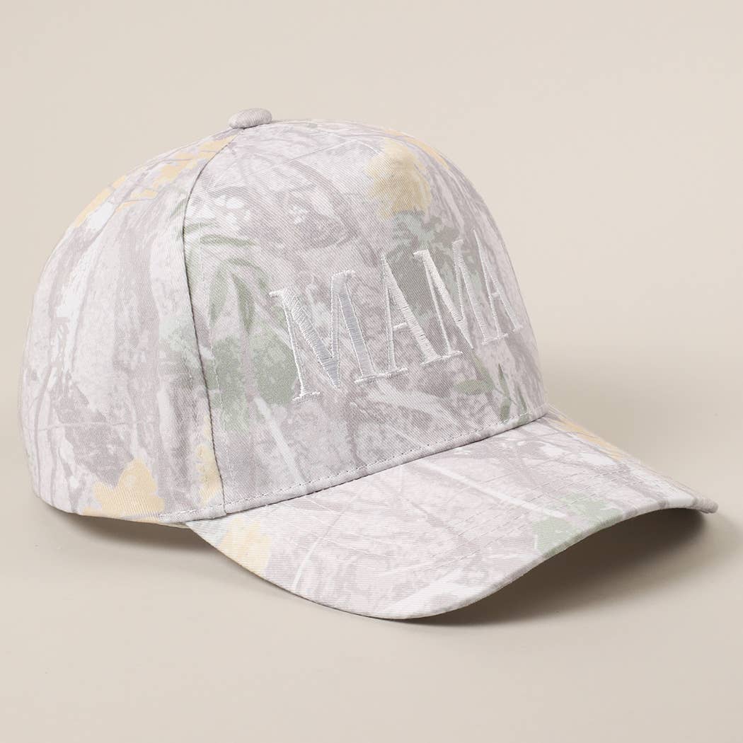 MAMA Embroidered Light Camo Trucker Hat