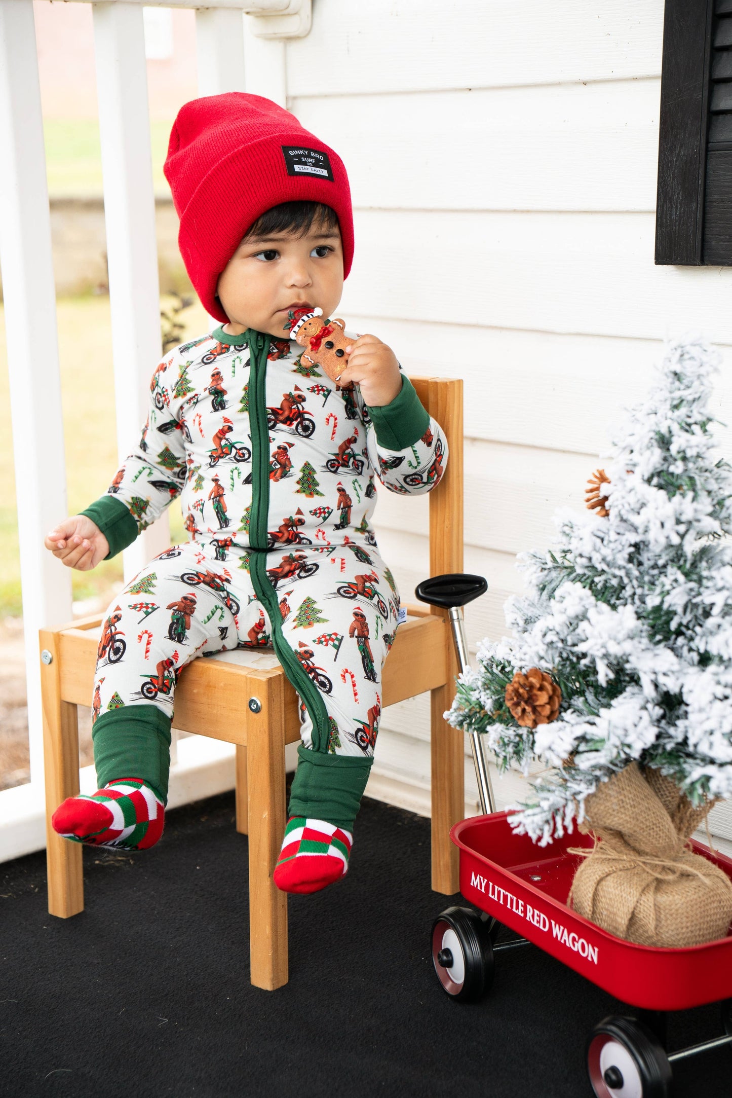 Red + Green Checker Infant & Kids Socks