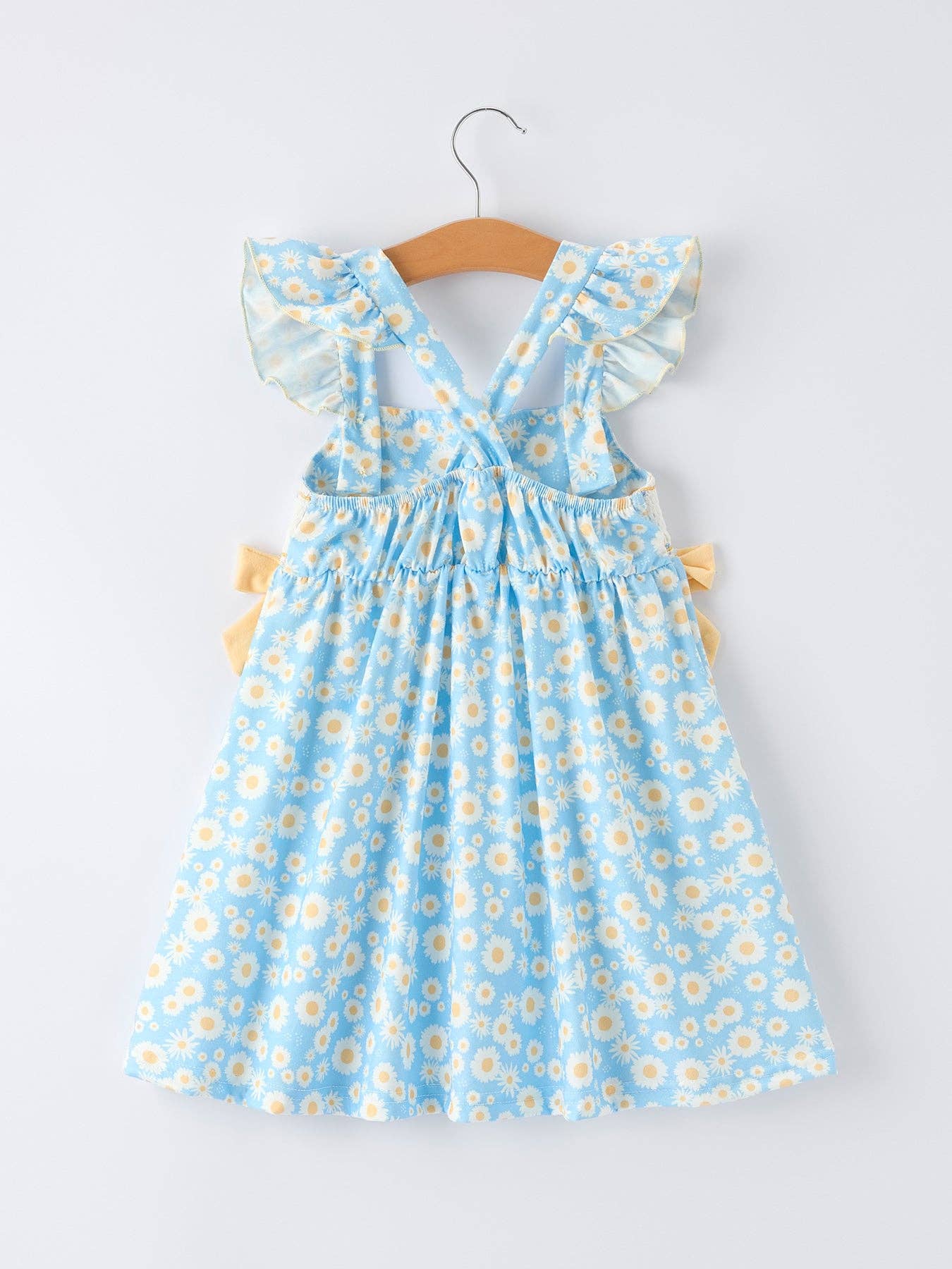 MAMA'S BESTIE Daisy Smocked Girl's Ruffle Dress