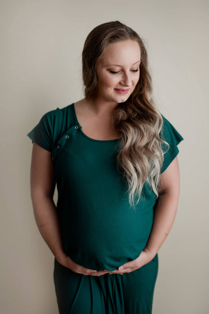 Forest Maternity Mommy Labor and Delivery Nursing Gown
