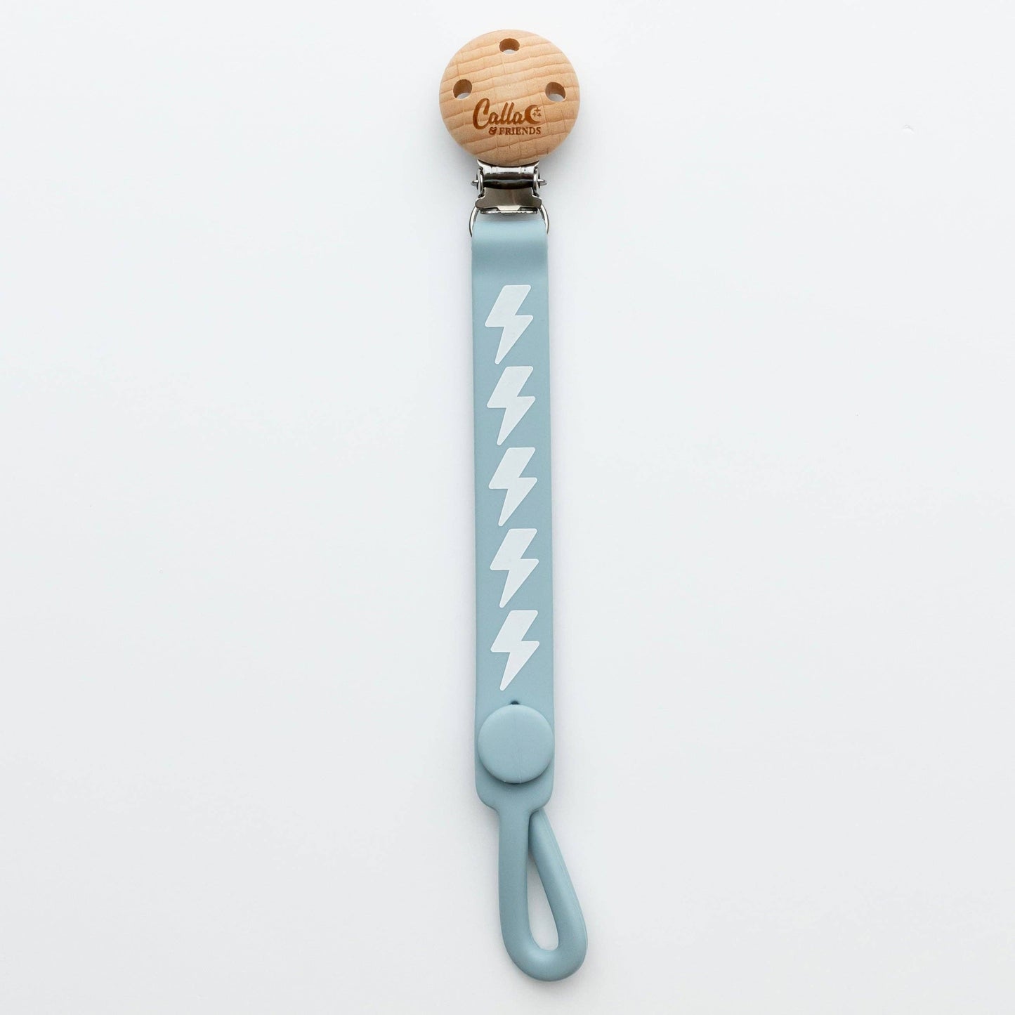 Blackout Lightning Bolt Pacifier Clip