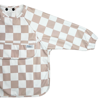 The Grayson Long Sleeve Bib - Checkered: Cloud Gray