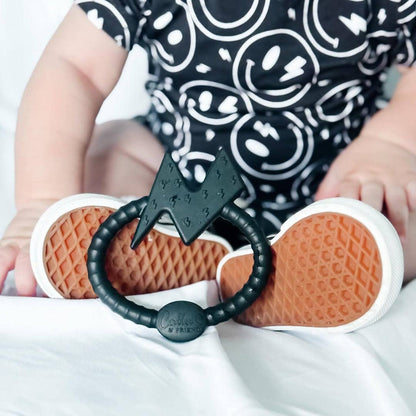 Lightning Bolt Silicone Sensory Teether: Blackout