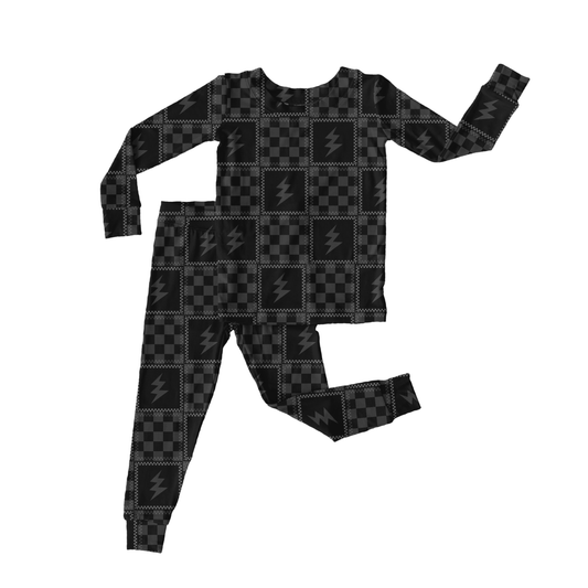 Charcoal Checks Bamboo Two-Piece Pajama Set