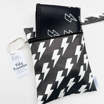 The Tidy Traveler - Printed Placemat Set: Black Bolt