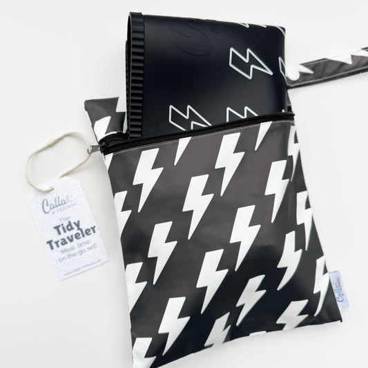 The Tidy Traveler - Printed Placemat Set: Black Bolt