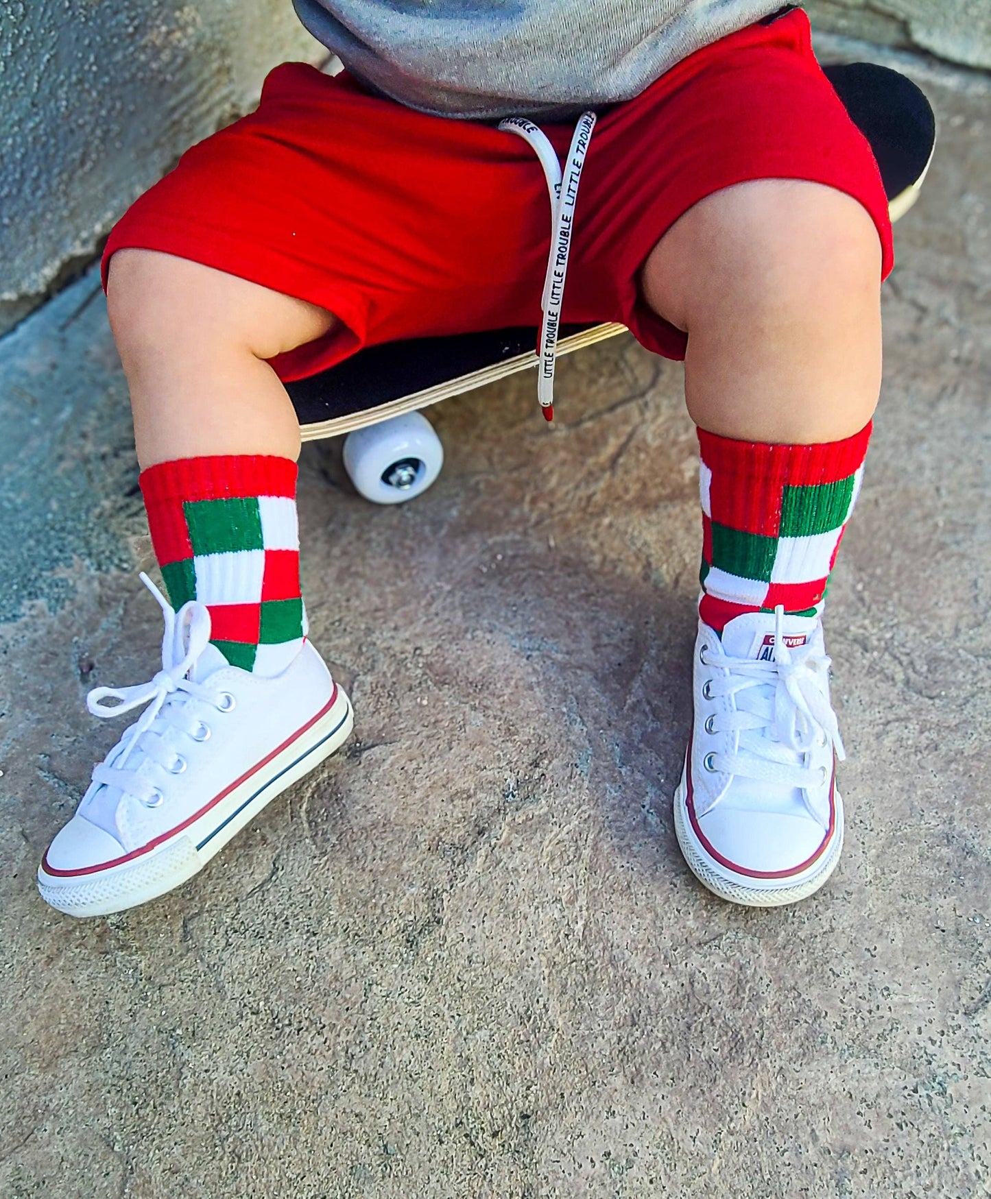 Red + Green Checker Infant & Kids Socks