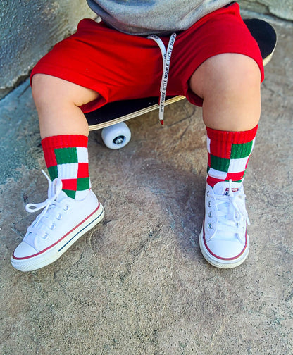Red + Green Checker Infant & Kids Socks