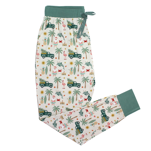 Coastal Christmas Holiday Adult Bamboo Pajamas Women's Jogger