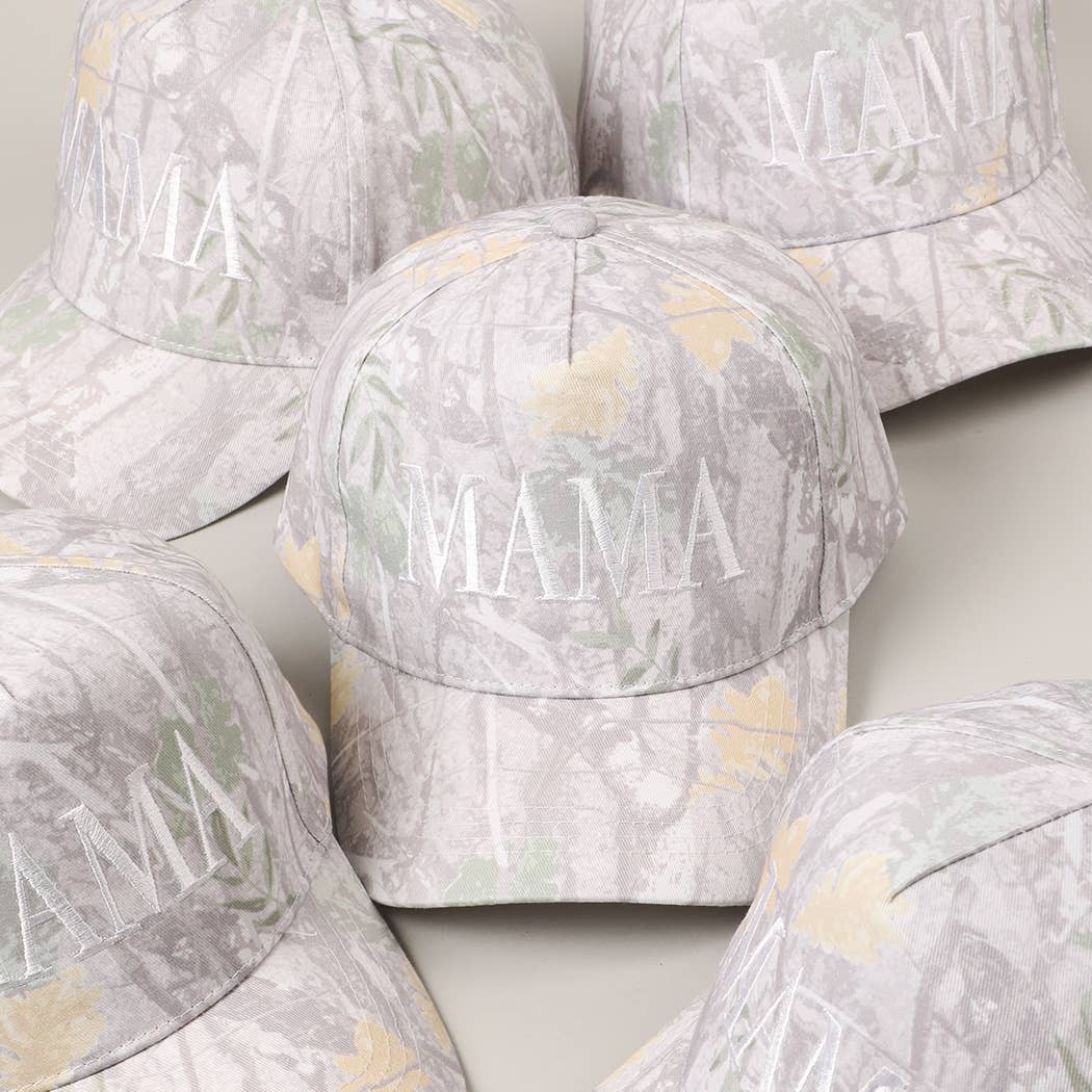 MAMA Embroidered Light Camo Trucker Hat