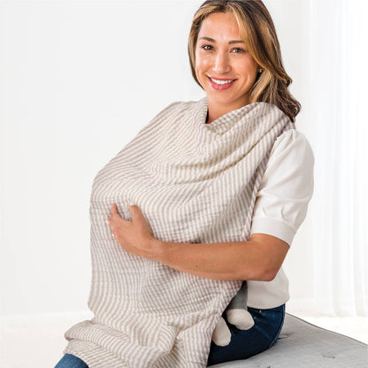 Breastfeeding Boss Nursing Cover: Chai Stripes