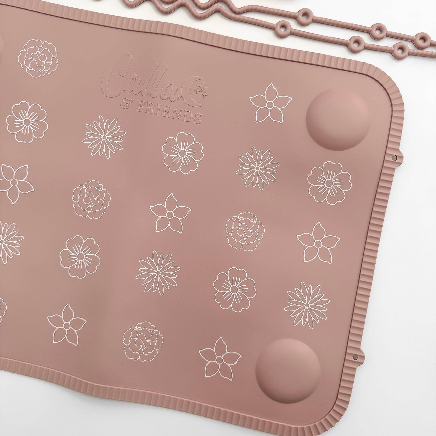 The Tidy Traveler - Petal Pink Blossom Printed Placemat Set with Travel Bag