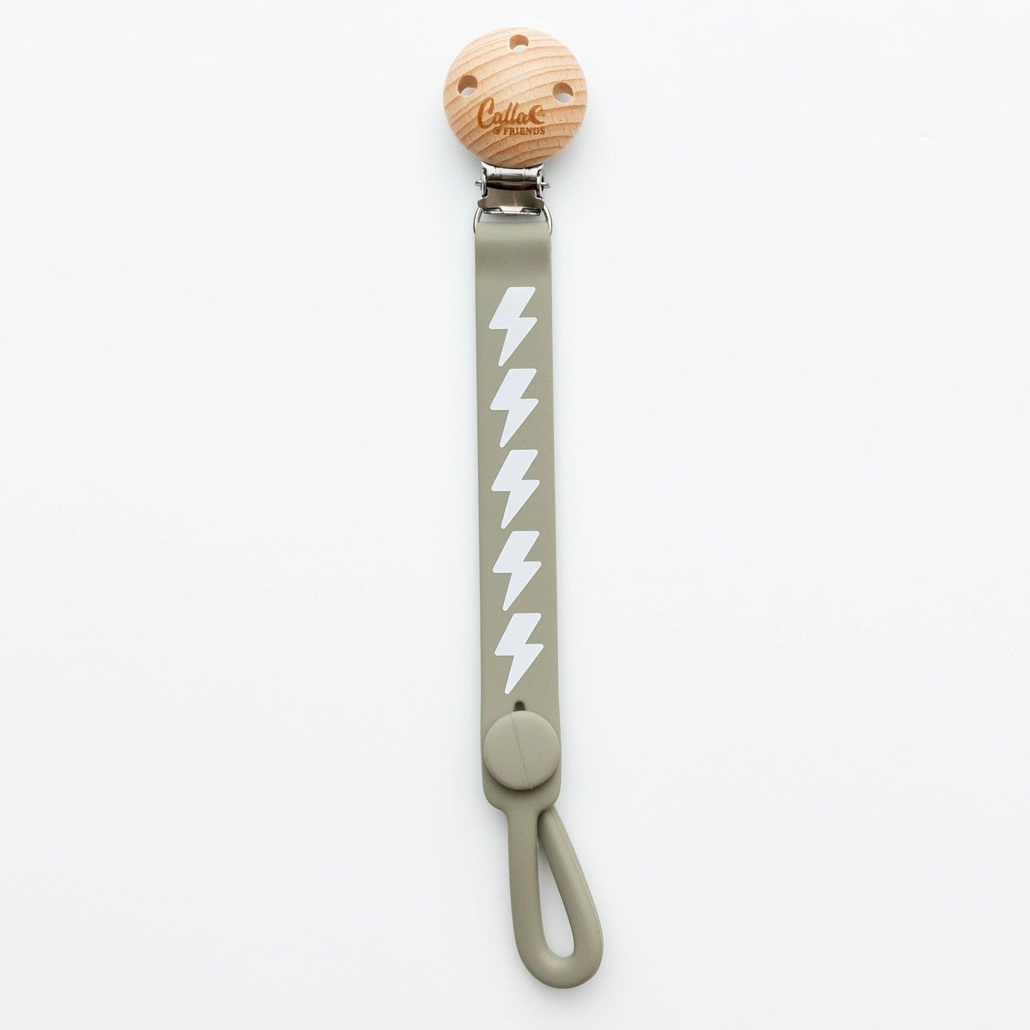 Blackout Lightning Bolt Pacifier Clip