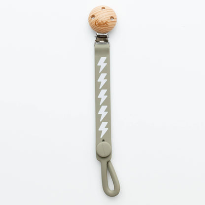 Blackout Lightning Bolt Pacifier Clip