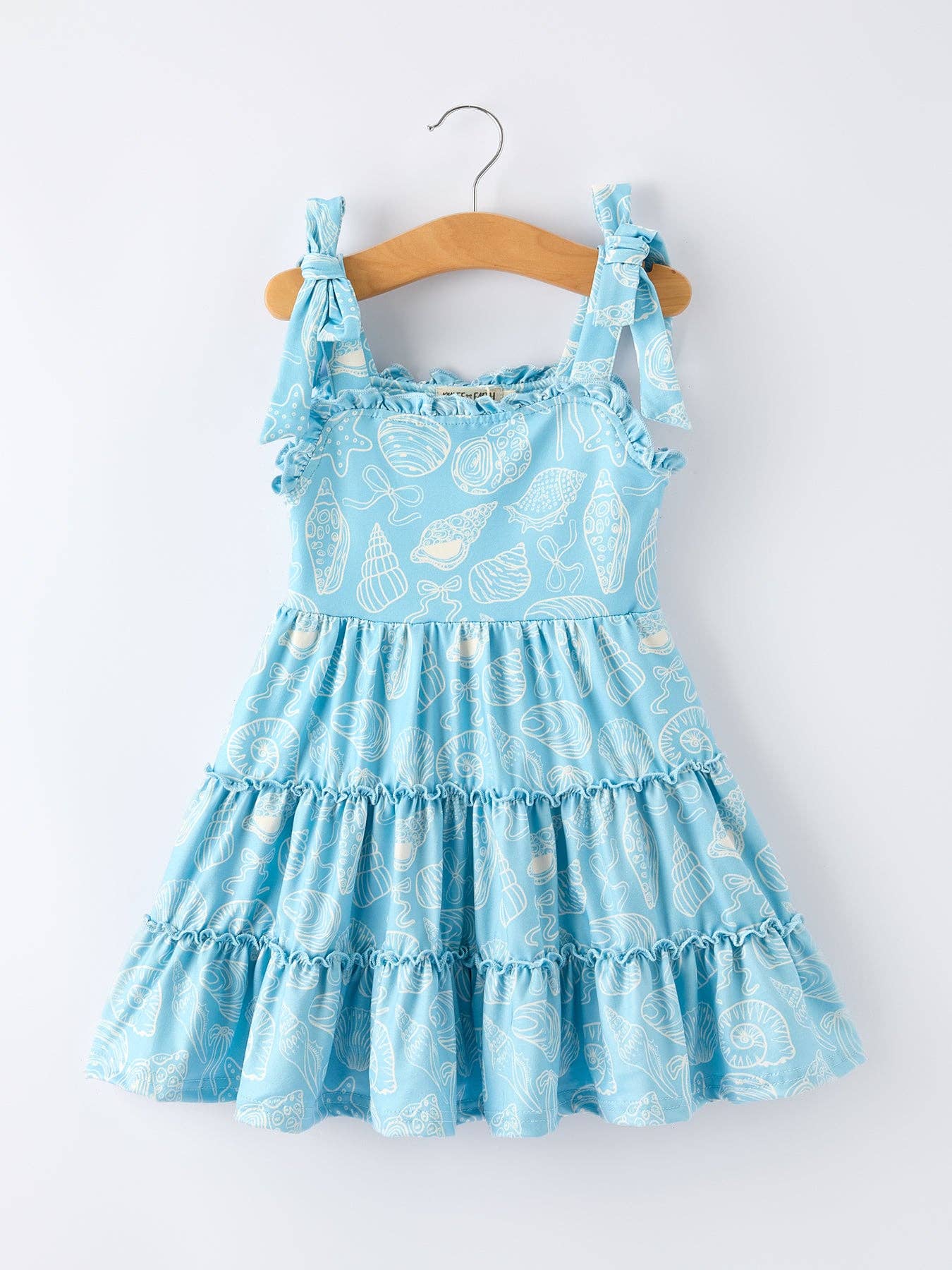 Seashells + Ocean Girls Tiered Ruffle Dress