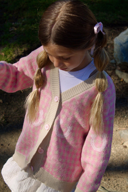 Pink Horseshoe Western Cardigan – Cozy Cowgirl Sweater for Toddlers & Girls