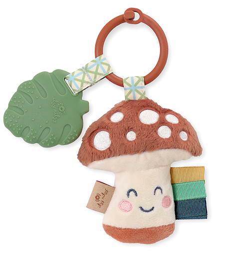 Itzy Pal Plush + Teether Mushroom