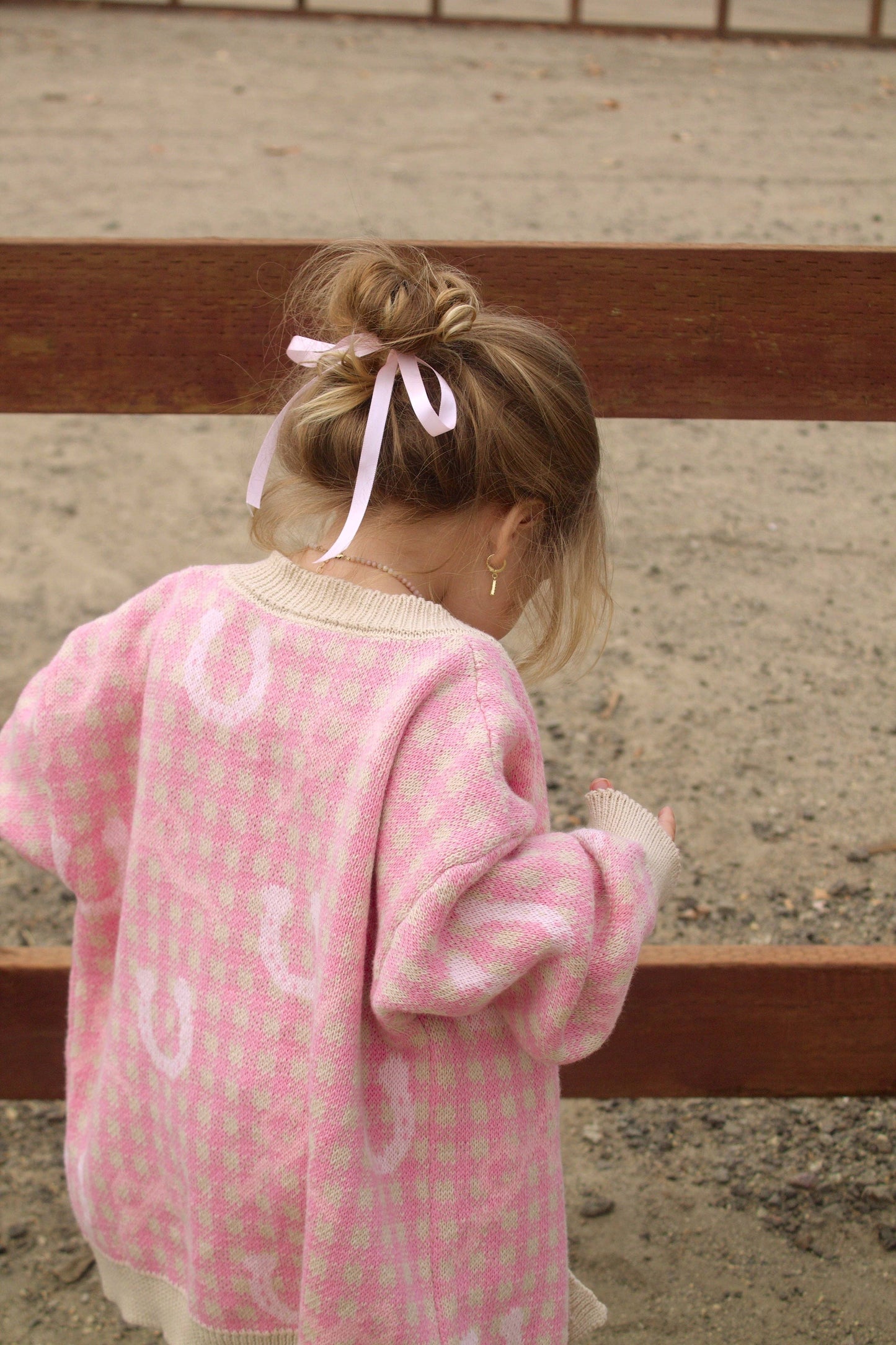 Pink Horseshoe Western Cardigan – Cozy Cowgirl Sweater for Toddlers & Girls