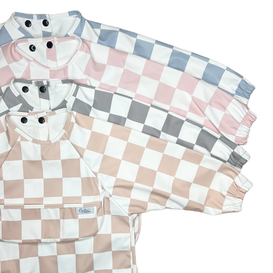 The Grayson Long Sleeve Bib - Checkered: Khaki
