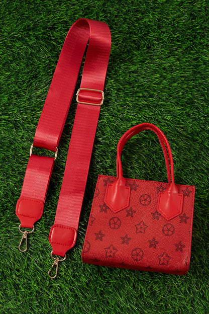 Red Star Printed Girls Mini Tote Bag