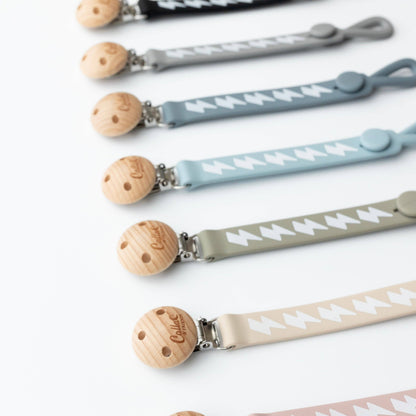 Blackout Lightning Bolt Pacifier Clip