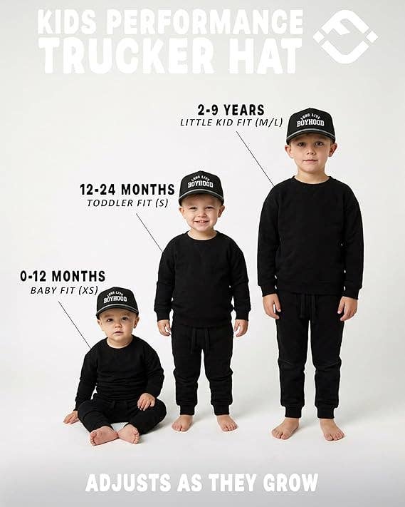 Black Long Live Boyhood Water Resistant Snapback Hat - Boys