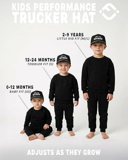 Black Long Live Boyhood Water Resistant Snapback Hat - Boys