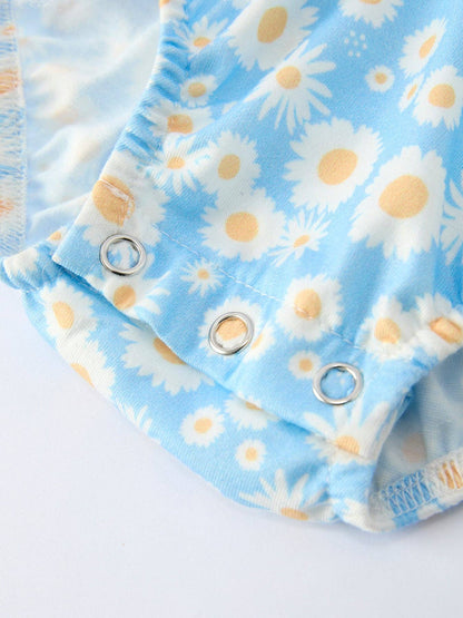 MAMA'S BESTIE Daisy Smocked Baby Girl Romper