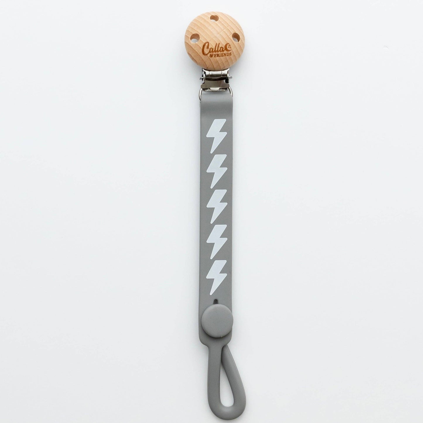 Blackout Lightning Bolt Pacifier Clip