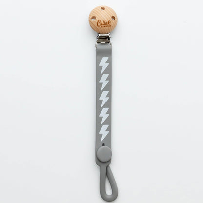 Blackout Lightning Bolt Pacifier Clip