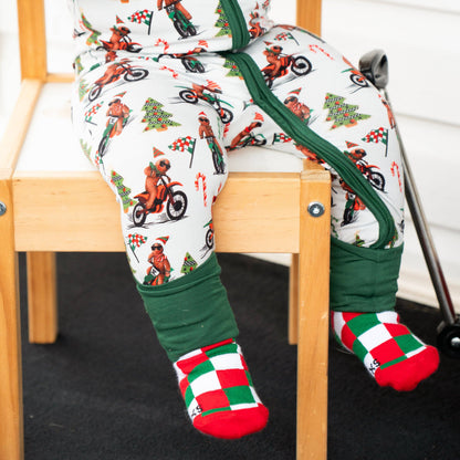 Red + Green Checker Infant & Kids Socks
