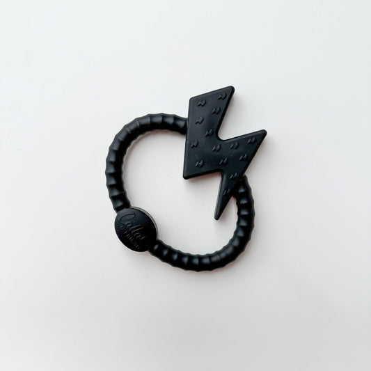 Lightning Bolt Silicone Sensory Teether: Blackout