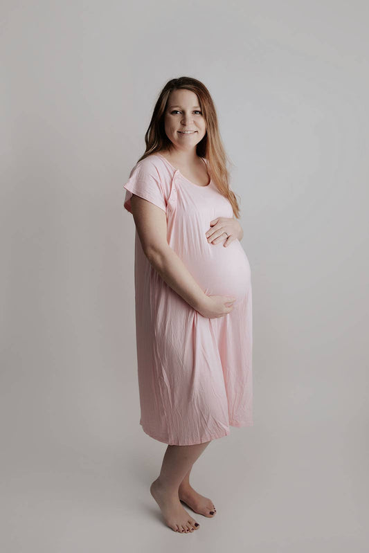 Light Pink Mommy Labor and Delivery Nursing Gown