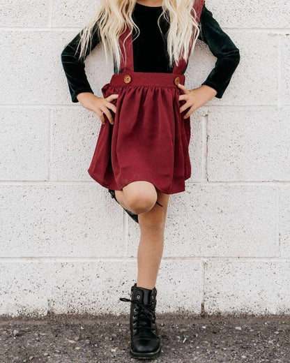 Merlot Suspender Skirt Dress