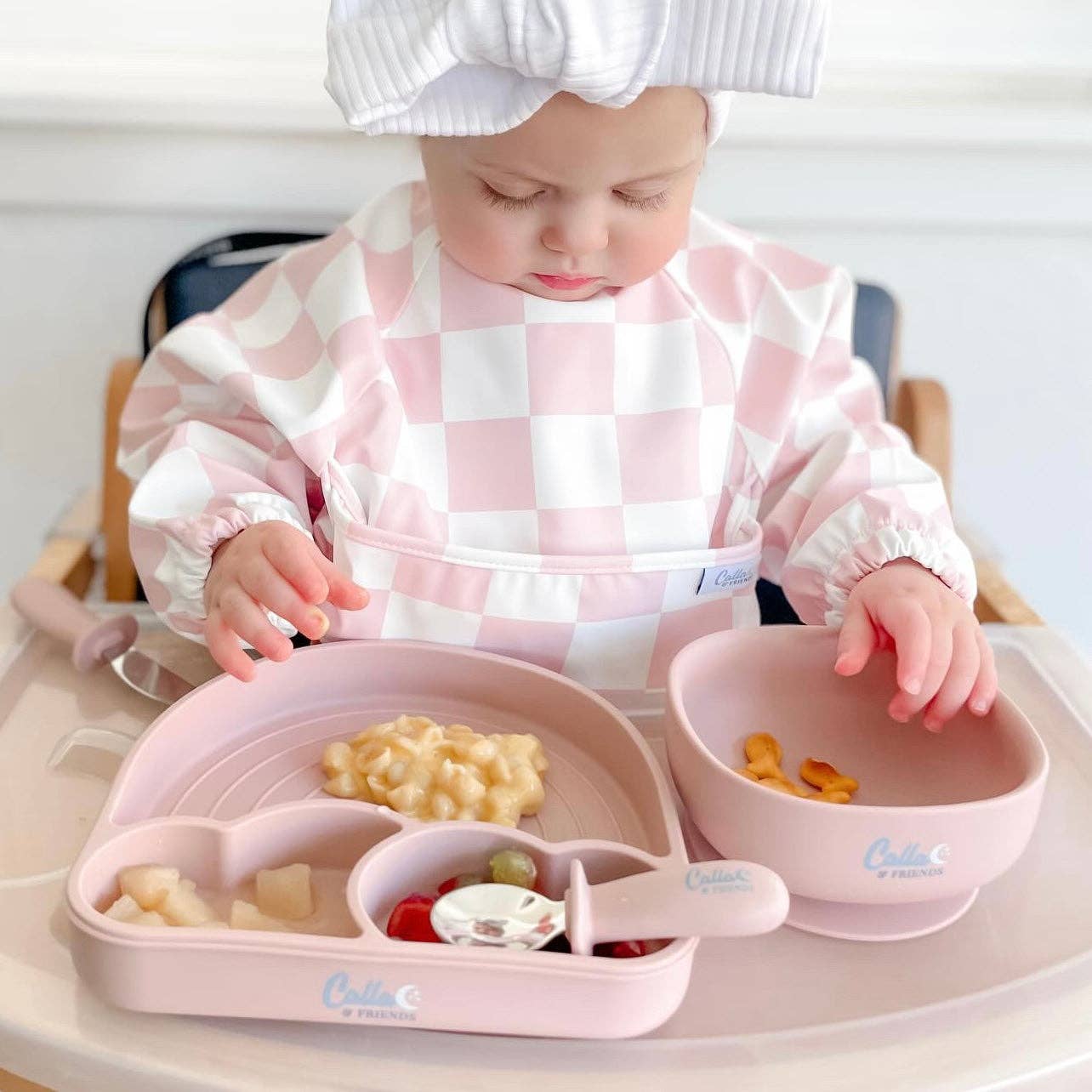The Grayson Long Sleeve Bib - Checkered: Cloud Gray