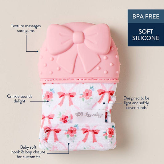 Itzy Mitt Silicone Teething Mitts: Bow