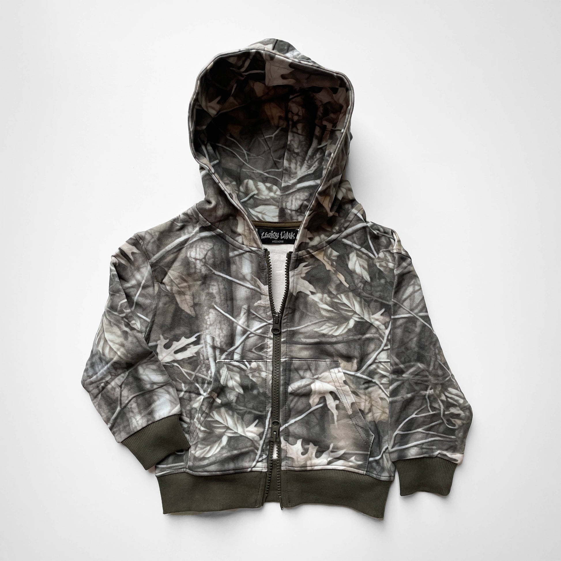 Camo Leaf Zip up Hoodie for Kids
