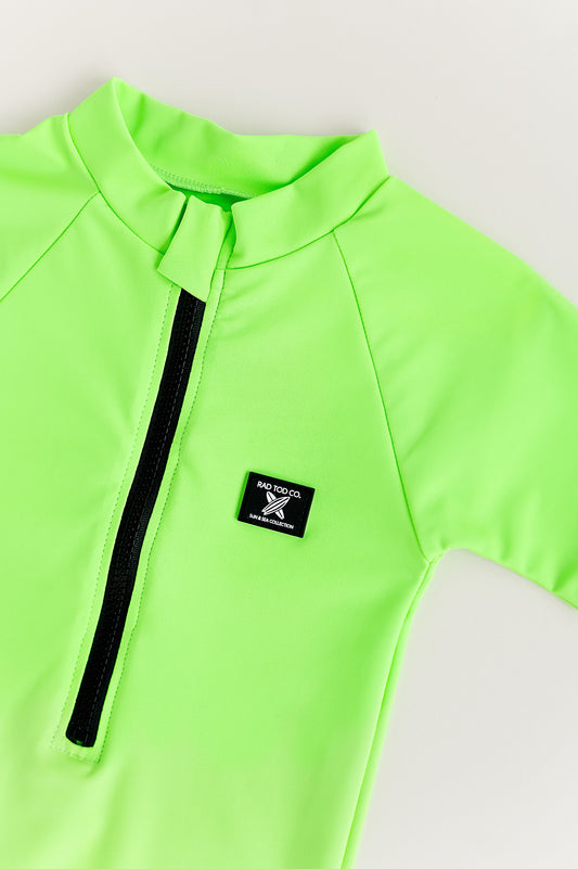 UPF50 RASHGUARD SHIRT - ELECTRIC LIME