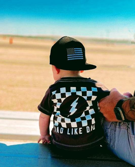 Black Rad Like Dad Checkered Matching T-shirt