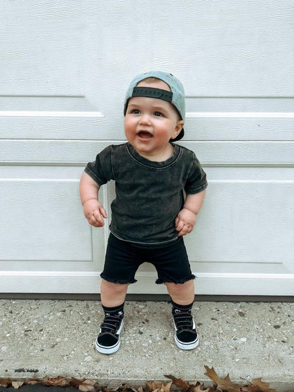 Black Denim Shorts